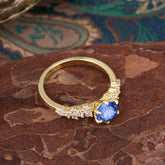 Luxury 6-Prong Round Cut Sapphire Ring